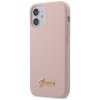Guess GUHCP12SLSLMGLP iPhone12 mini 5,4 jasnoróżowy/light pink hardcase Silicone Script Gold Logo